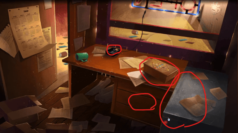 tap the table to interact with objects and collect puzzles