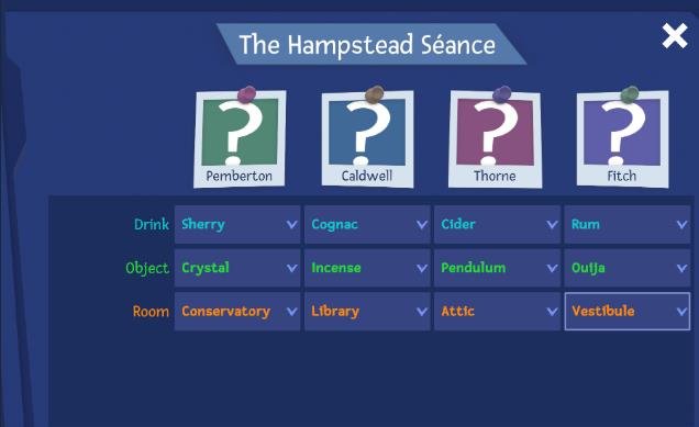 The Hampstead Séance correct code