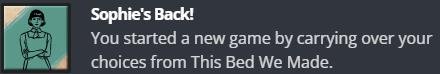 Sophie's Back achievement