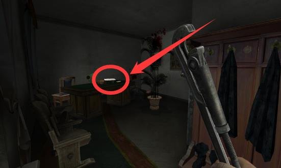 The third collectible note located beside the car keys in the building below the elevator.