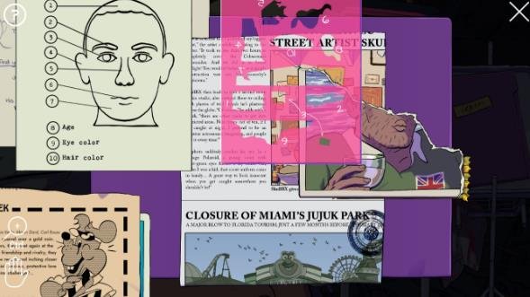 Cut out overlay aligned on Patrick photo, waves behind ear (Eyebrow) - Legion Was Here Mission 6
